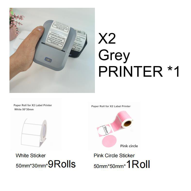 X2 Bluetooth Wireless Thermal Label Printer – Portable, Inkless Barcode & QR Code Machine