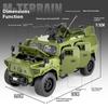 1/18 DongFeng Warrior Military Armored Serie Off Road ORV Alloy Metal Diecast Model Car Sound & Light Collectibles Birthday Gift