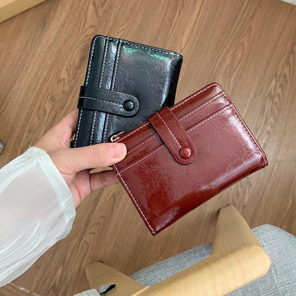 Zipper Women's Wallet Multi-function Coin Purse Vintage Pu Short Wallet  Daily