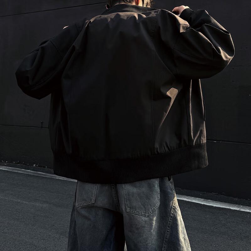 Homlean Men's Retro Stand Collar Flight Bomber Jacket HJ32