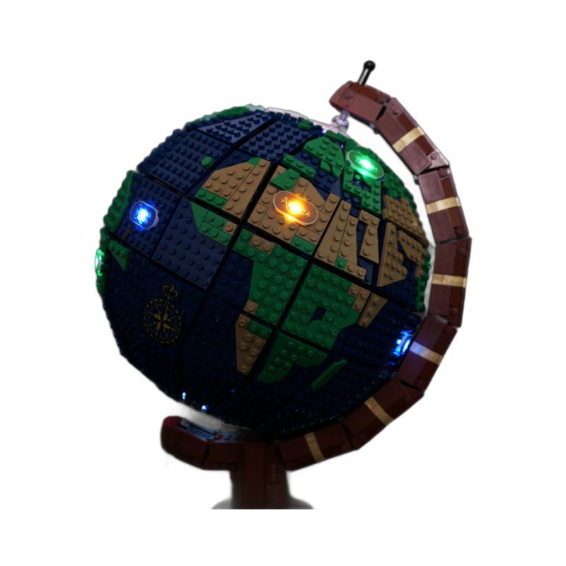 Светодиодная подсветка с пультом дистанционного управления для глобуса Lego 21332 серии Creative