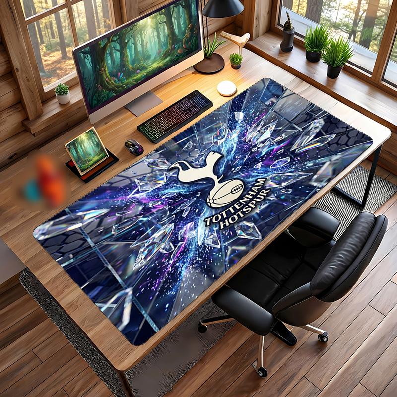 Tappetino per Mouse Grande Stampato Tottenham Hotspur, Tappetino Morbido in Gomma Antiscivolo per Scrivania da Gioco per Ufficio Laptop Computer Decorazione