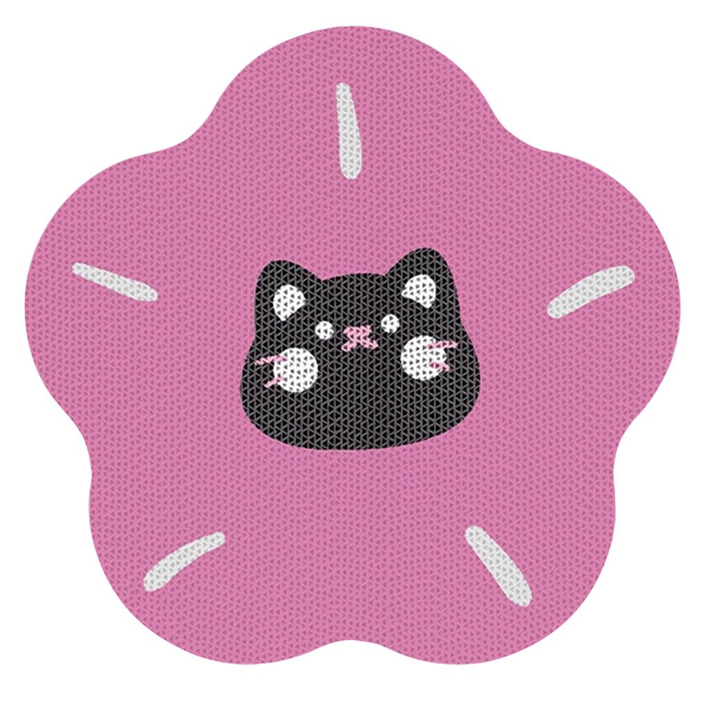 Flower Shape Cat Scratcher Pad Corrugated Cardboard Wall Mounted Cat Scratch Board with Cat Pattern for Indoor Cats