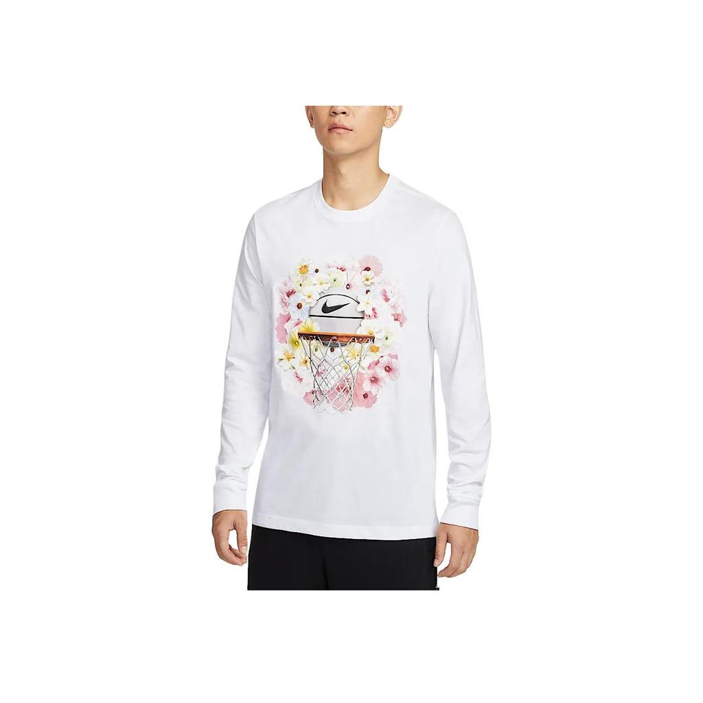 Nike Dopamine Print Pattern Round Neck Fashion Versatile Long Sleeve T-Shirt Men Tops White HJ3349-100