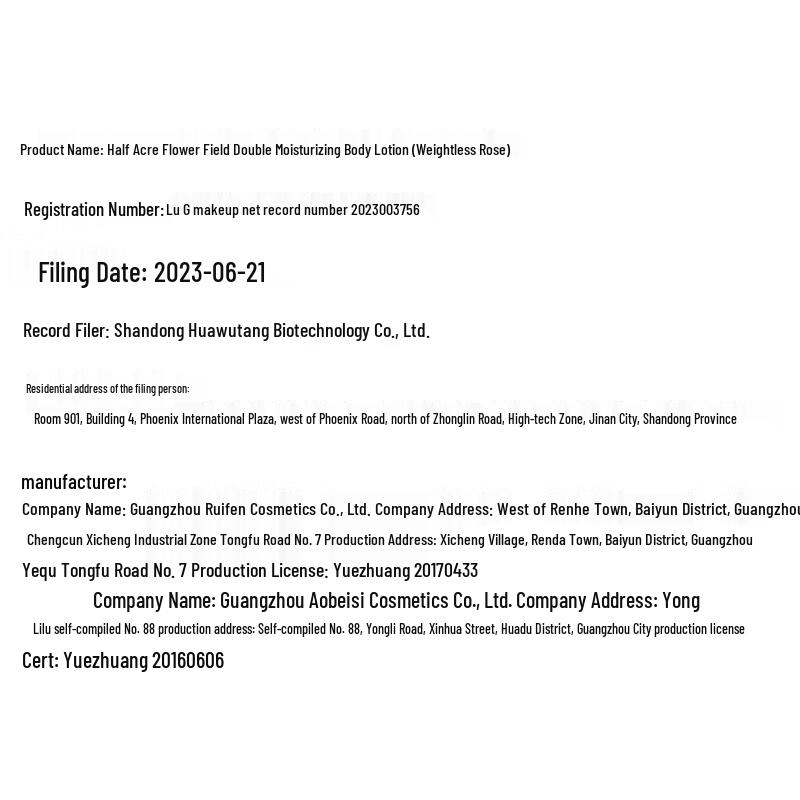 Half Acre of Flowers Niacinamid Fruchtsäure Körperlotion 60ml