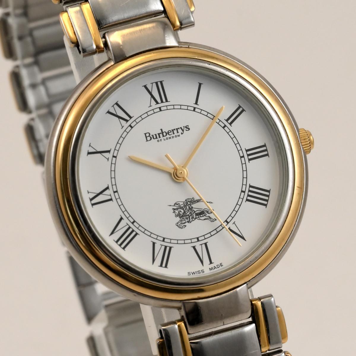 

[Used] BURBERRYS Men s QUARTZ White Roman Dial Wristwatch SWISS MADE 34mm Ref.8000