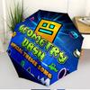 Geometry Dash Print Automatic Open Close Umbrella, Portable Foldable Umbrella, for Outdoor Commute Camping Trip, Ideal Birthday Gift