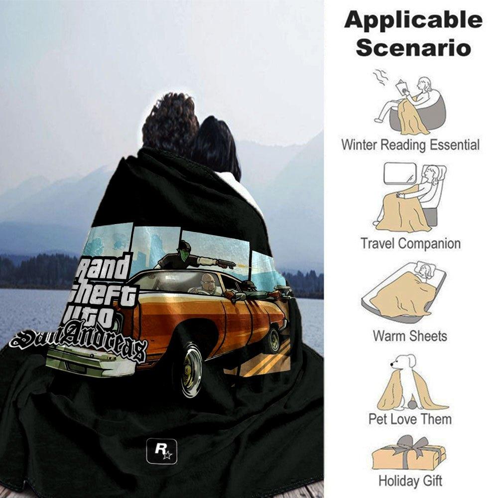 1pc Grand Theft Auto Soft Flannel Blanket with Designer Print A Cozy Blanket for All Seasons, Perfect for the Couch, Bed, Office
