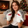 Yousheng 11" Shark Hand Puppet Stuffed Ocean Animals Hand Puppet with Moveable Mouth Soft Plush Shark Toy for Kids Role Play Teaching Gift