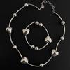 New Fashionable Sweet and Cool Metal Love Ball Necklace, Unique Female Personality, Niche Bracelet Trend Explosion