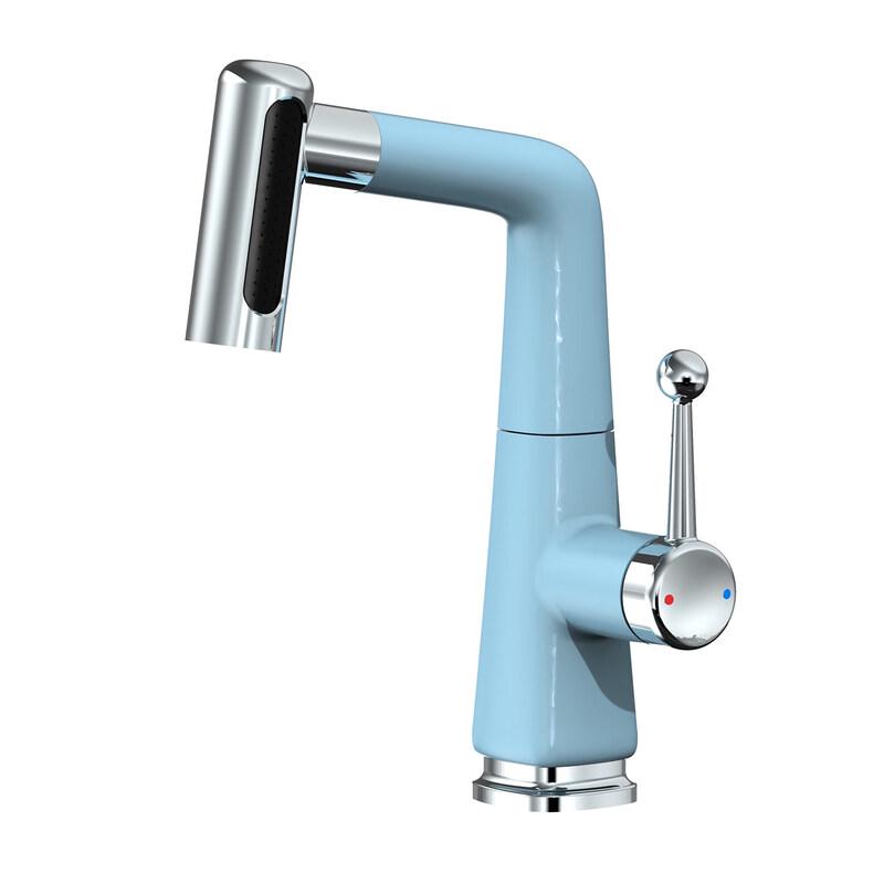 Tai Ju Fu Sky Blue Pull-out Cold Water Basin Faucet