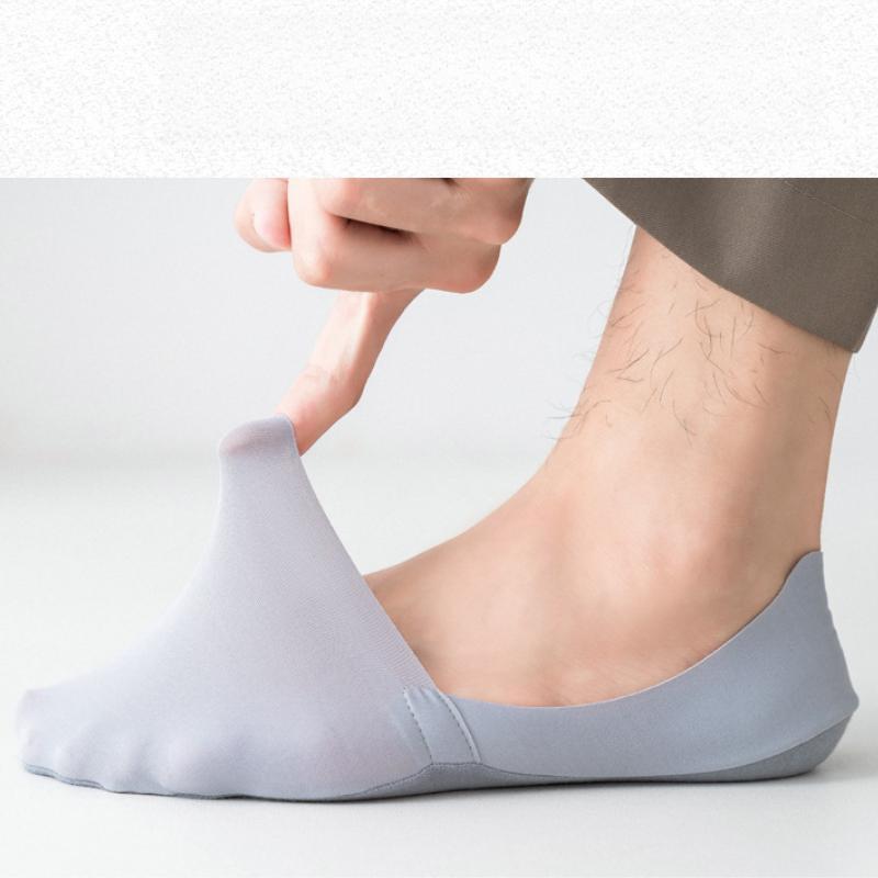 3 Pairs Men's Low Cut No Show Socks Summer Invisible Boat Socks Casual Non-slip Shallow Cozy Cotton Socks