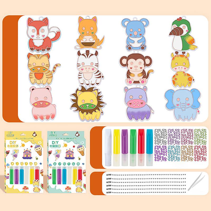 Kein Backen Kleber Malerei Luftgetrocknete Kinder Diy Fenster Glasmalerei Farben Machen Schlüsselring Aufkleber