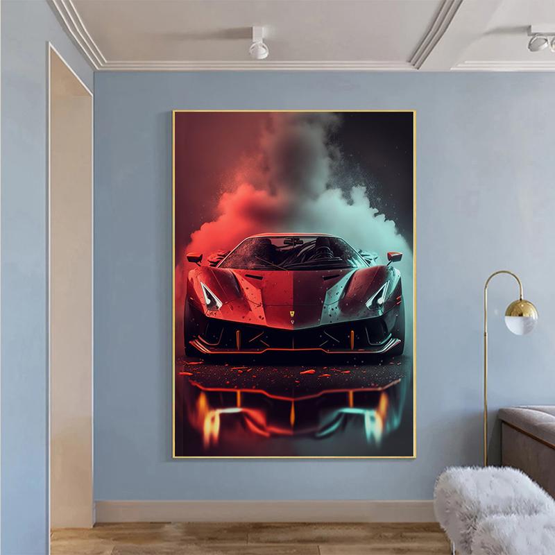 Classic Colorful Modern Futuristic Cars Canvas Panting Cool Supercar Posters and Prints Wall Art for Living Room Boys Home Decor No Frame