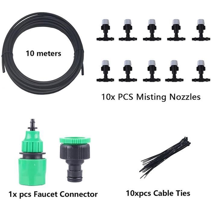 Nebulizzatore da terrazza, 10m sistema di nebulizzazione kit di irrigazione sistema di nebulizzazione esterno nebulizzatore giardino refr