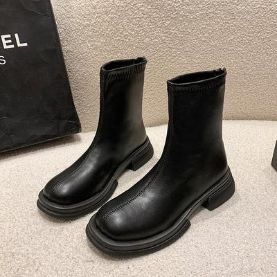 Fashionable and Comfortable Spring and Autumn Single Boots Chelsea Boots Thick Bottom Short Boots Boots Female Elastic Boots Short Boots