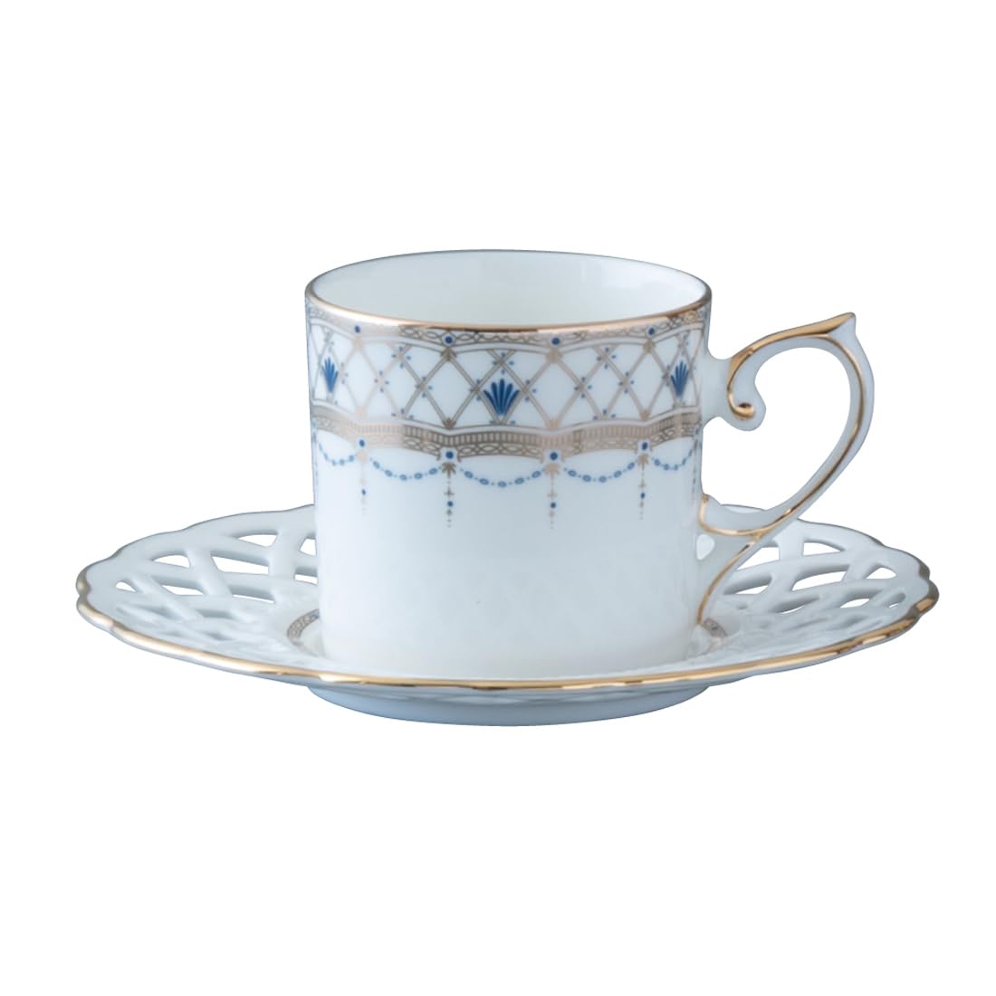 

NARUMI Prima Donna Mesh Cup and Saucer and perfect as a Made in Comes in a gift Set, 160cc, Gold. Stylish, gorgeous, elegant, gift. Japan. box. (Item