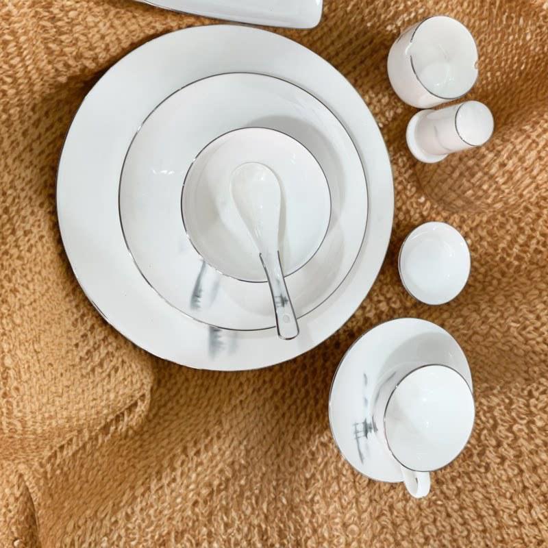 Luxury Lightweight Bone China Tableware Set - Thin, Durable Ceramic Plates, Bowls & Dishes for Hotels and Homes