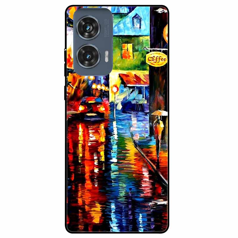 For Moto Edge 50 Fusion Case Silicone Space Animal TPU Soft Black Cover For Motorola Edge 50 Fusion Cases 50Fusion Cool TPUCover