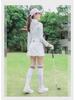 Women's Golf Outfit: Spring & Autumn Long-Sleeve T-Shirt with Short Lace Skirt, Korean Style, Slim Fit Sportswear