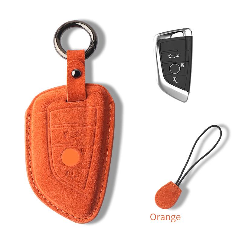 Interior Mouldings Suede Car Key Case Cover Protector Shell Fob Accessories For BMW F30 F31 F32 F34 F20 F21 F07 F10 1 3 5 7 Seri