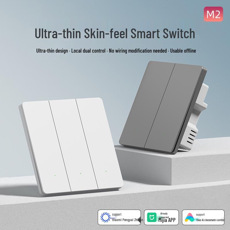 Ultra-thin Skin-Feel Switch Panel with Mijia App & Xiaoai Tongxue Voice Control