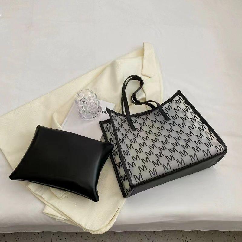 Large Capacity Transparent Bag, Women's Versatile and Stylish Shoulder Bag, Tote Bag, Jelly Bag