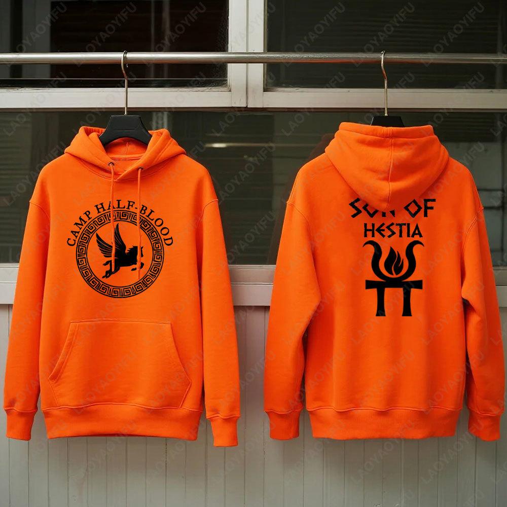 Camp Half Blood Hoodie Herbst Winter Essential Half Camp Spiel Männer Frauen Orange Pullover Poseidon von Sohn Halloween Sweatshirt Tops