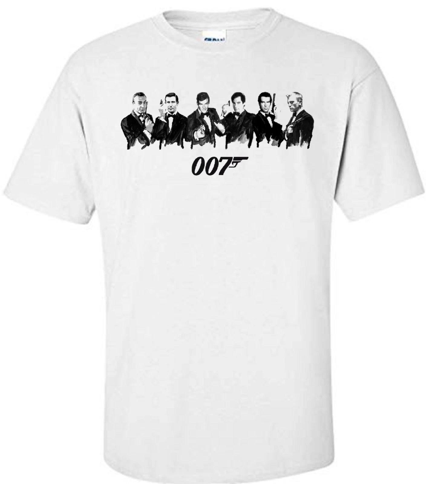 

007 JAMES BOND SECRET AGENT SPY MOVIE WHITE T-shirt S