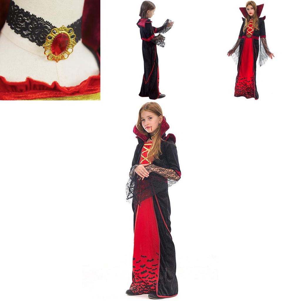 Halloween Girls Vampire Costume Dress Terrifying Horror Cosplay Outfit