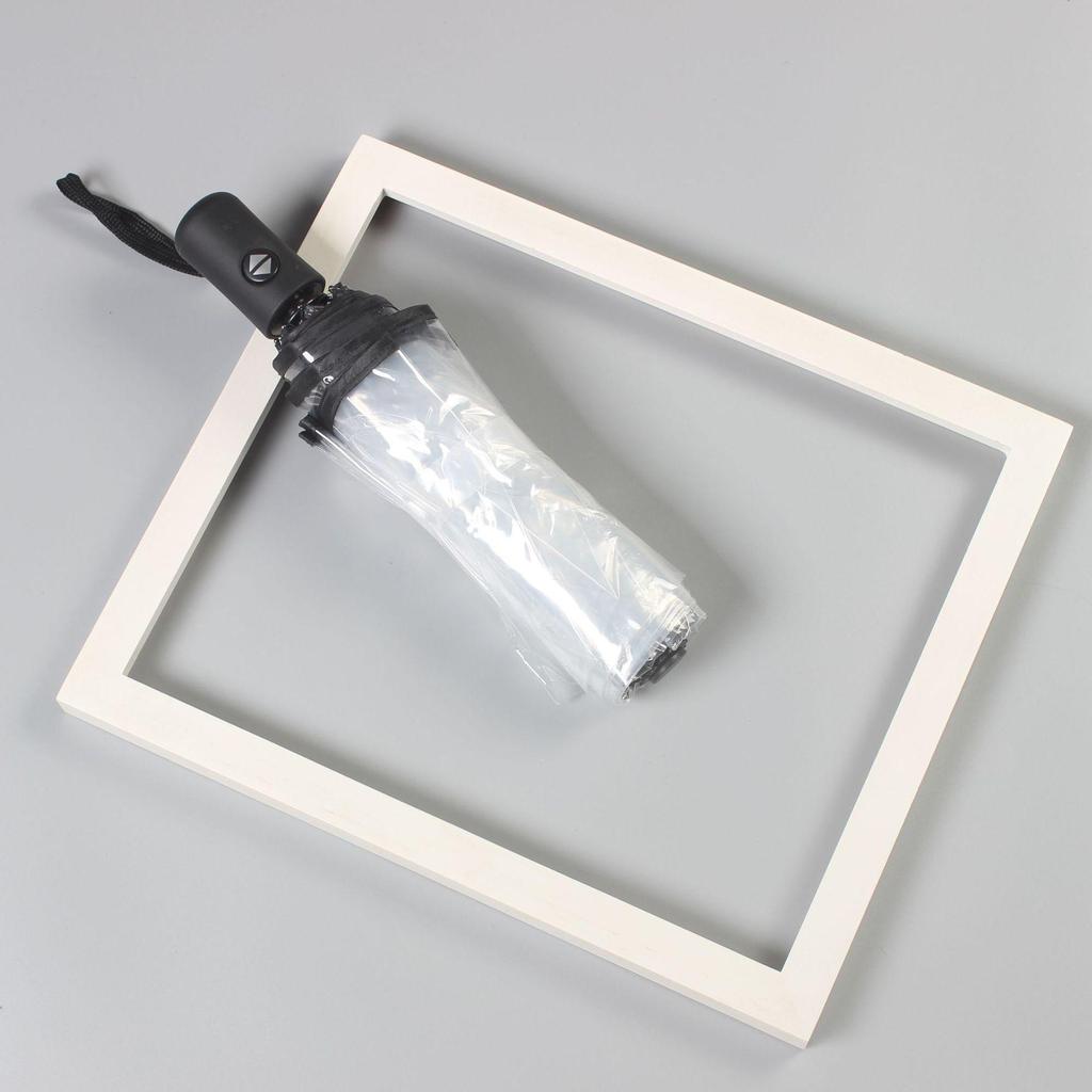 Japanese-Style Transparent Automatic Foldable Umbrella - Large, White, and Perfect for Influencer Photos