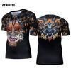Summer Men's Compression T-Shirt Tops Harajuku Skull  Streetwear Running Sports Gym Men's Clothing