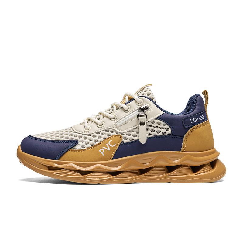 Summer trend men's shoes mesh sneakers breathable running shoes men's platform dad shoes large mesh hollow sneakers