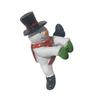 Santa Claus Ornament Resin Decorative Figurine Playful Leaning Pose Flower Pot Statue with Bright Red White Colors Christmas Decor