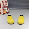 Fashion Women's Fashion Baotou Slippers Women's Fashion Round Head Deep Mouth Suede Soft Sole Anti-slip Wear-resistant Flat Shoes