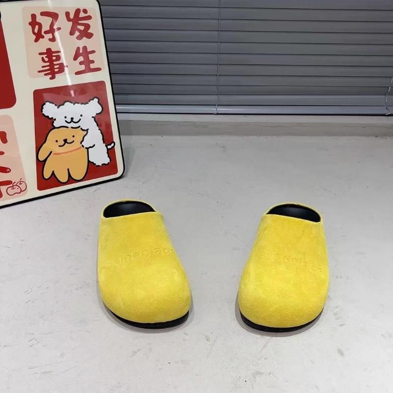 Fashion Women's Fashion Baotou Slippers Women's Fashion Round Head Deep Mouth Suede Soft Sole Anti-slip Wear-resistant Flat Shoes