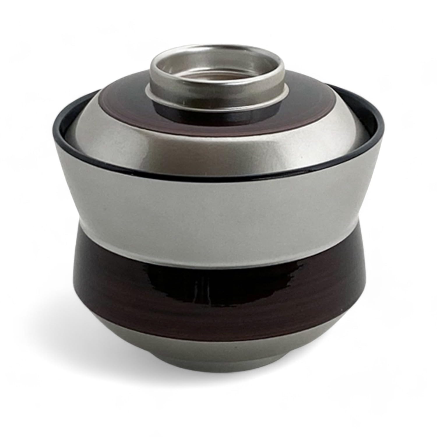 Miso Soup x Heat Pestle Shape Silver Openwork Tortoiseshell Made in Japan J-kitchens Bowl, 280cc, 9.3cm 8.6cm, Resistant, (Small), Band,