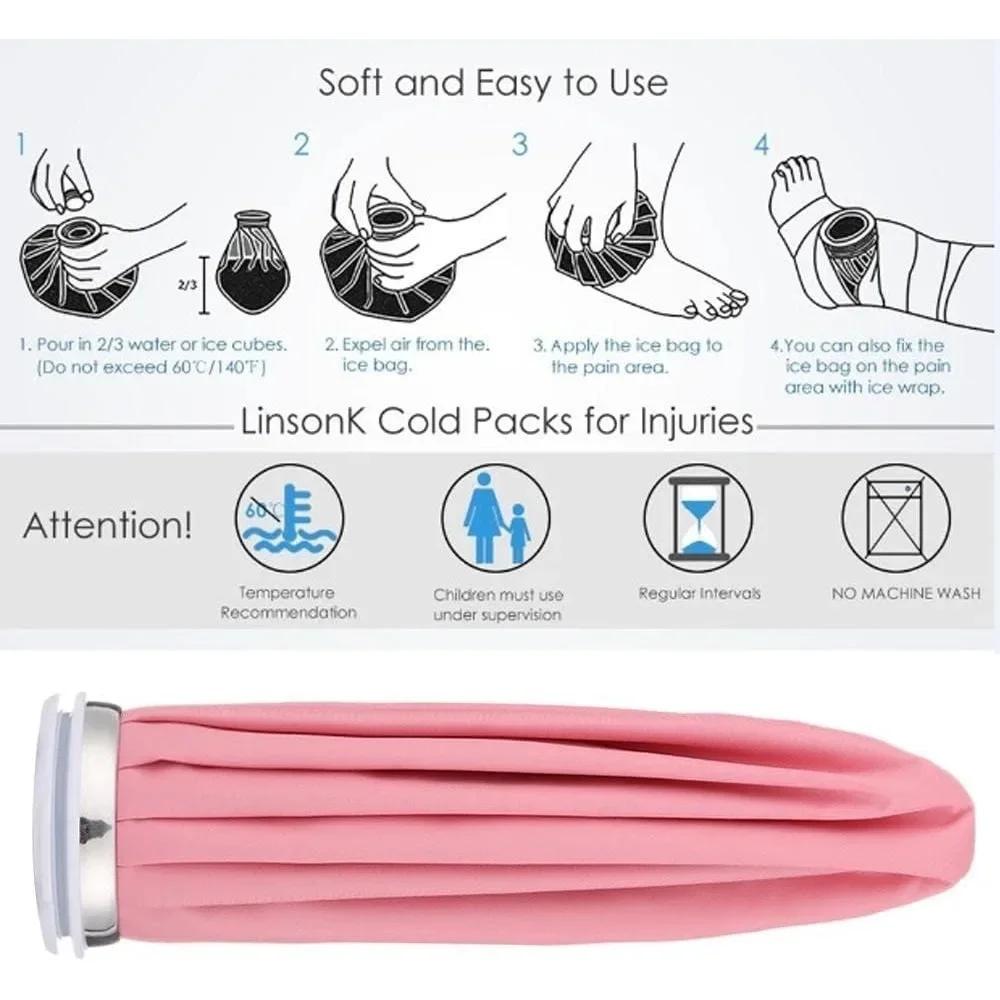 Cool Black Ice Pack Reusable Cooler Bag Breathable Material Hot & Cold Therapy Pain Relief for Knee Head Leg Injury Care Supply