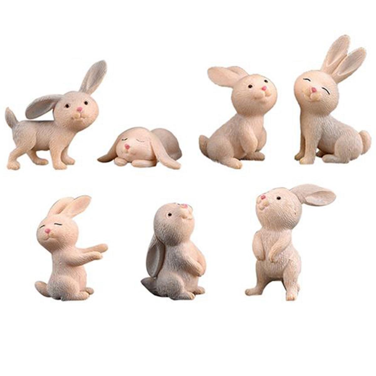 

7 шт. Мини пасхальный микропейзаж милый кролик ремесло микрофигурки миниатюры для дома вечеринка свадьба сад украшение украшения