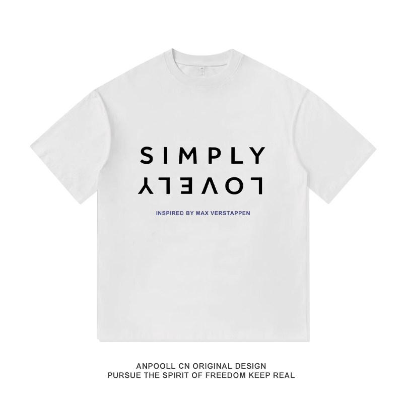 Simply Lovely Letter Print Tshirt Max Verstappen F1 Formula 1 Fan Cotton Casual Unisex Tee M