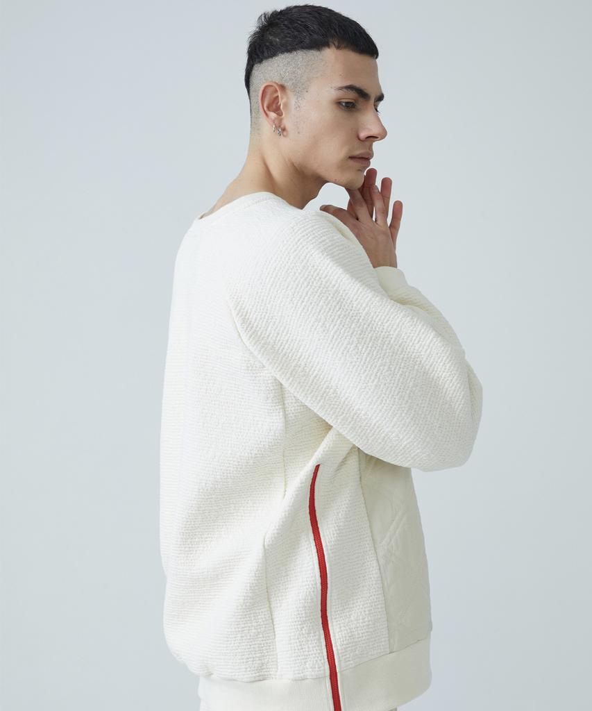 ZAKOPANE Geometric Quilted Sweatshirt Ivory