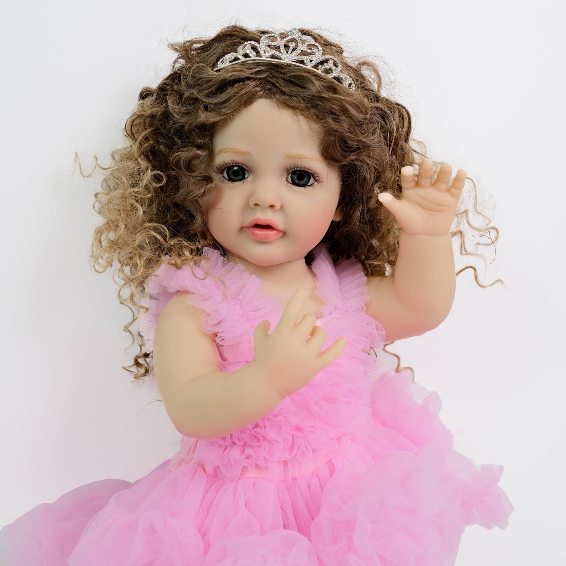 

NPK 55см Полностью резиновая кукла-реборн с имитацией пуховых волос Бетти Трансграничная поставка для электронной коммерции 55cm розовый