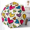 1pc Heart Pattern Automatic Open/Close Umbrella, Compact Travel Umbrella, 8-Rib Sturdy Frame - Ideal Gift for Friends Yy251118101