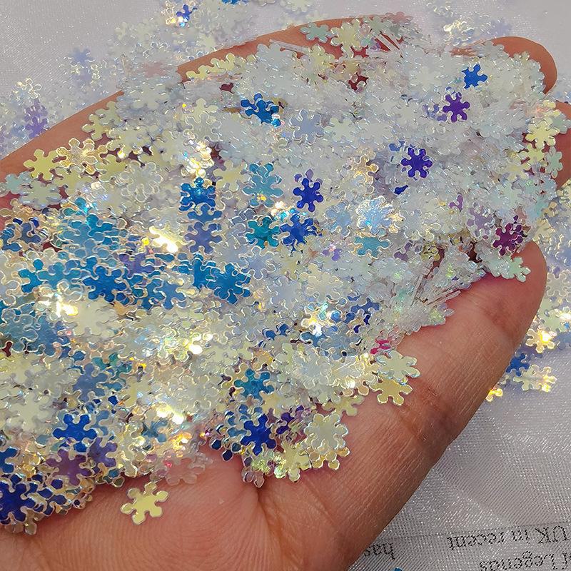 

Прозрачный точечный золотой блестящий макияж для глаз и украшения ногтей с блестящими бусинами для поделок своими руками 5mm snowflake - 10g/bag прозрачный/золотой