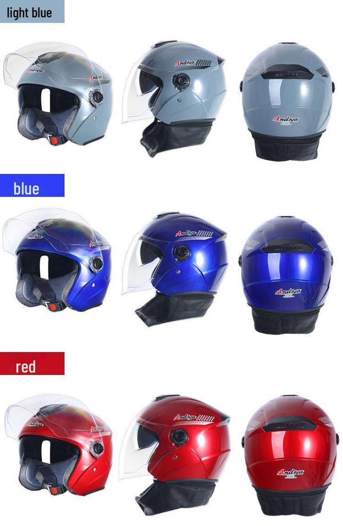 Universal All-Season Electric Helmet with Anti-Fog & Warmth, Dual Visors, for Men & Women