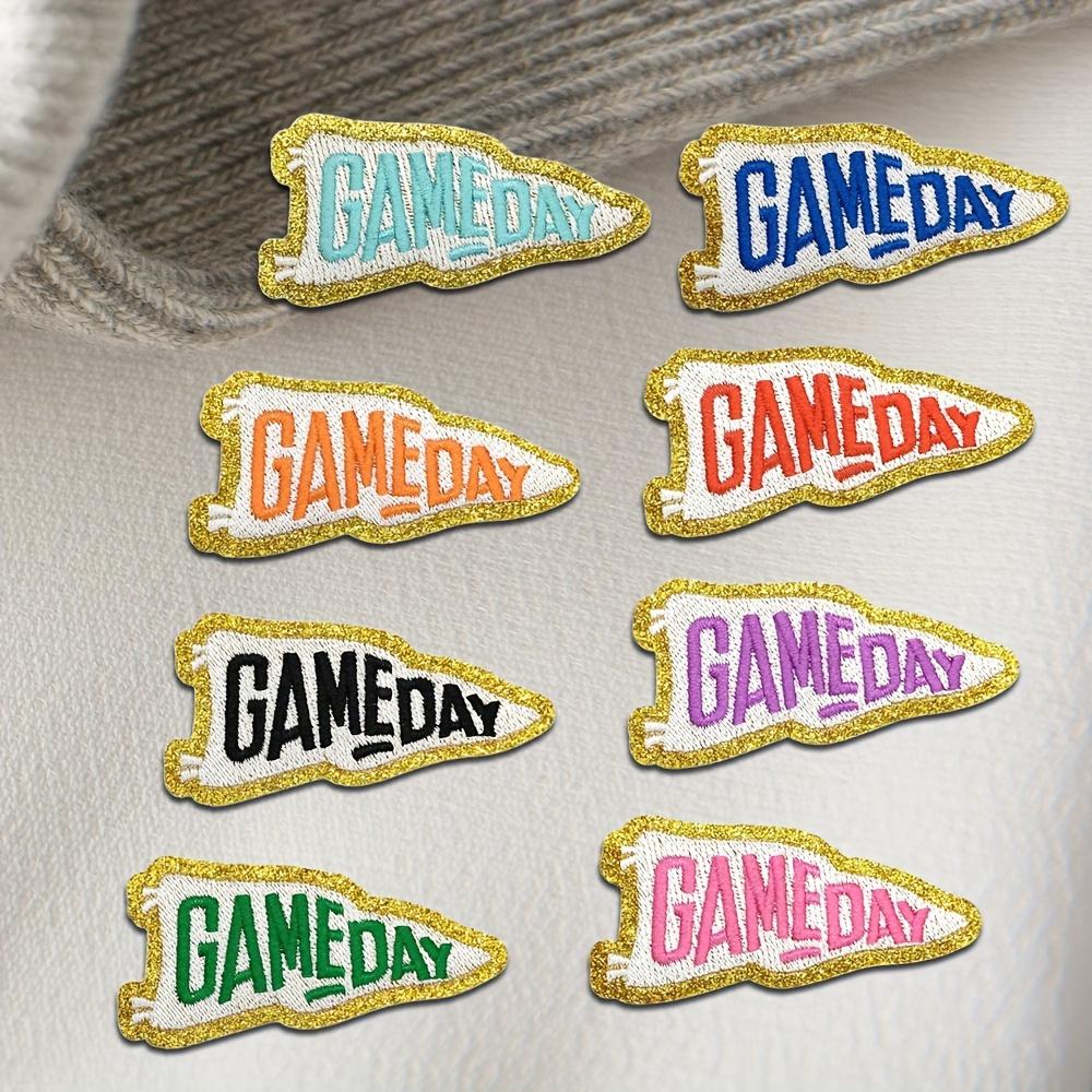 8pcs "game Day" Embroidery Patches, Mixed Colors Iron-on/sew-on Appliques, Suitable for DIY Clothing, Hats, Backpacks and Canvas Decoration Patches
