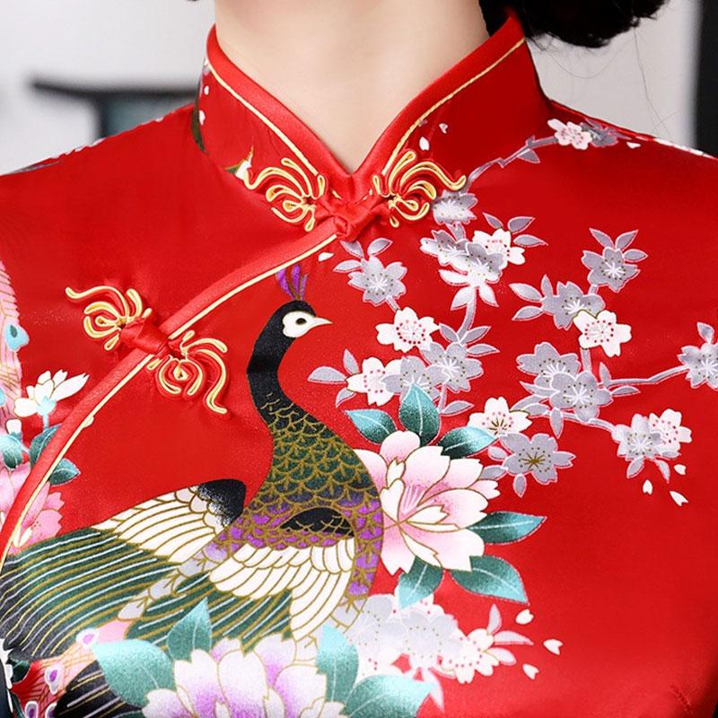 12 Colors Elegant Chinese Cheongsam Dress Women's Traditional Chinese Dress Qipao Costume