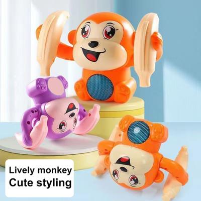 Baby Toys Monkey Crawling Toy Educational Electric Roll And Glow Monkey Toy with Light-up Sounds