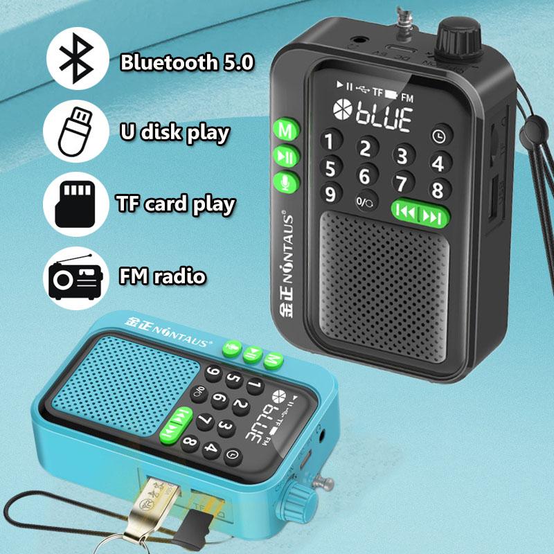 C90 Mini Portable FM Radio Reception Radios 5W Wireless Bluetooth Speaker TF Card U Disk Music MP3 Player Support HD Rcording