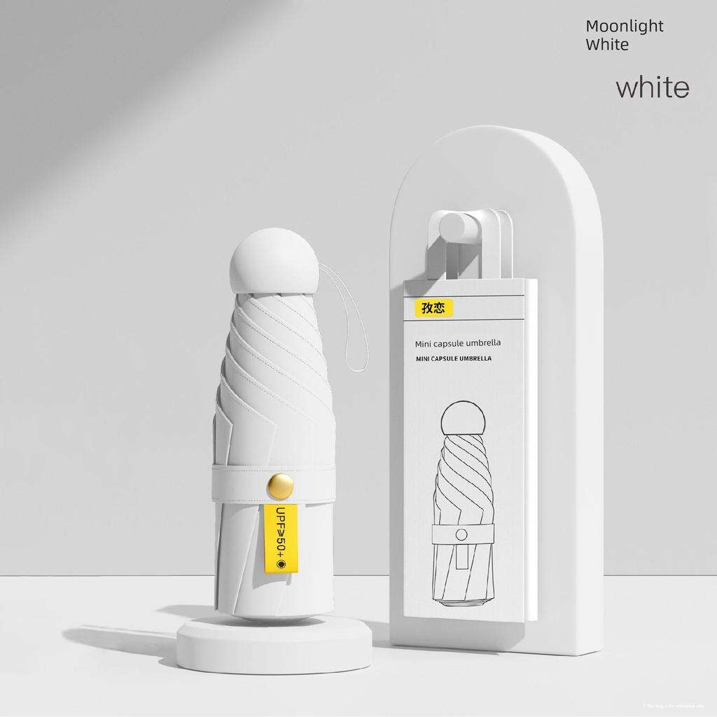 Capsule Sun Umbrella Sun Protection UV Protection Sun Protection Umbrella Dual-Use Mini Six Foldable Ultra Light and Compact Portable M